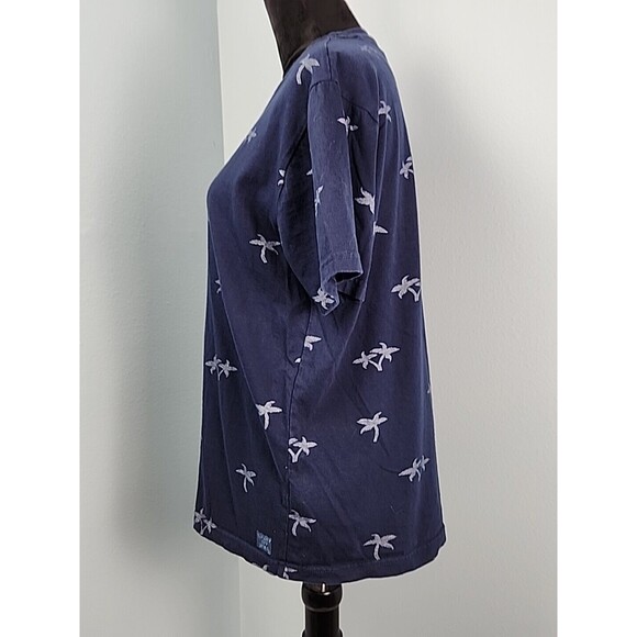 Denim & Flower Mens Navy Blue Ricky Singh Palm Trees Design T Shirt Size L - Picture 7 of 9